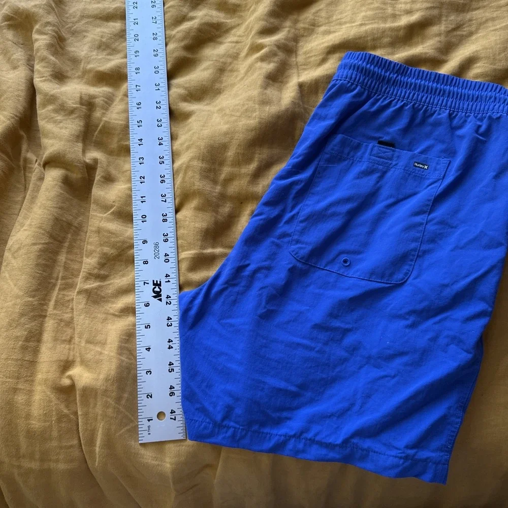 Hurley Blue Short Swim Trunks Mens Board Shorts Size‎ XL Drawstring